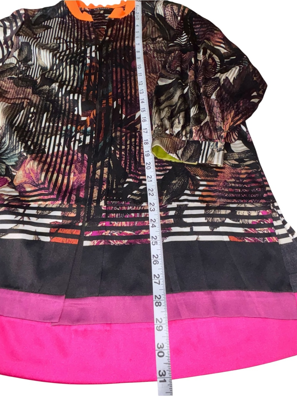 Elie Tahari Silk Multicolor Relaxed Fit Abstract Blouse Floral Print Tunic Top - Picture 14 of 16